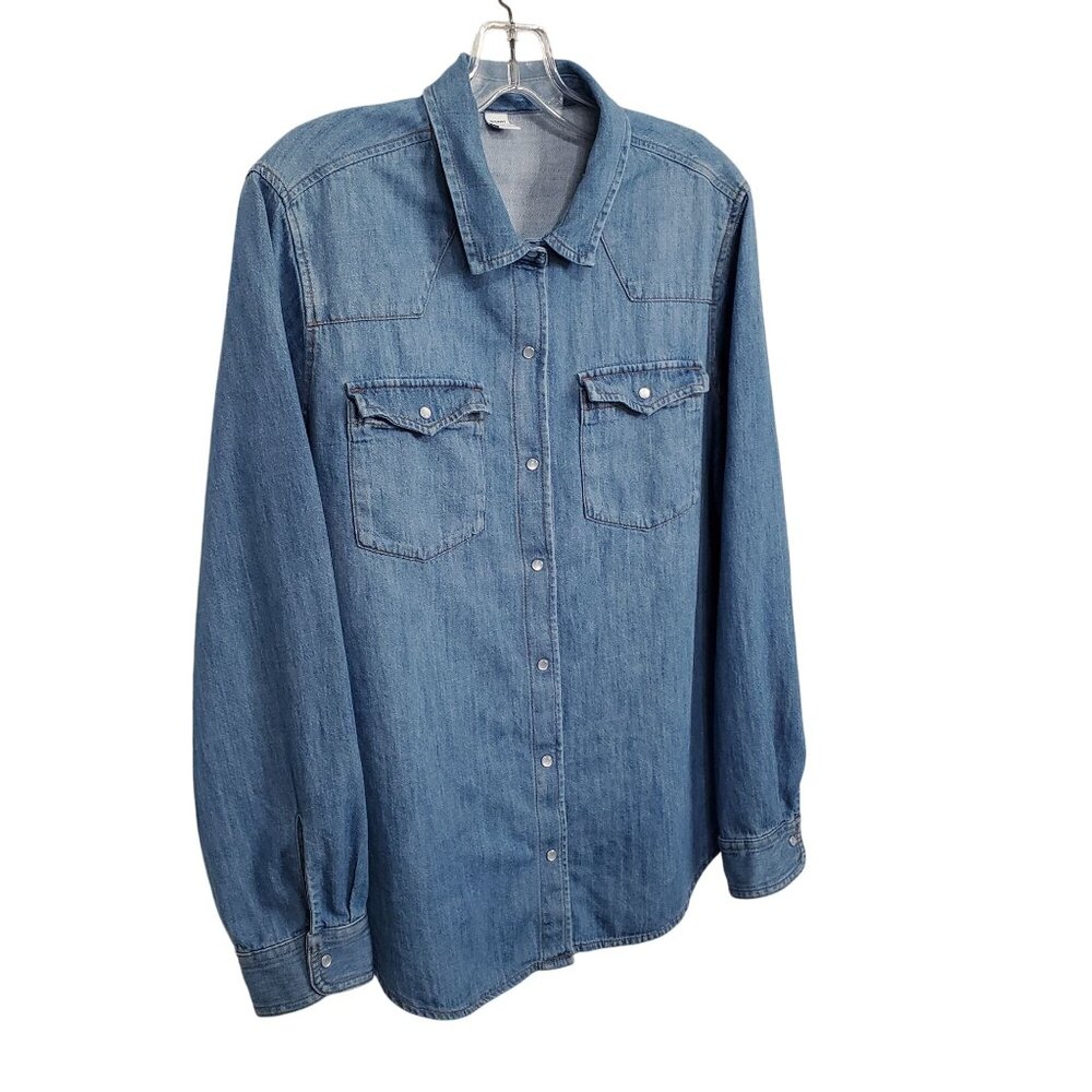 Old Navy Light Blue Denim Button-Down Shirt